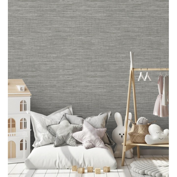 Papel pintado efecto fibra vegetal tejida y teñida con textura - Soho Fabric 680579