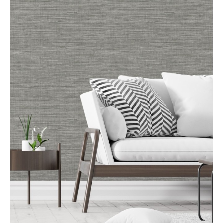 Papel pintado efecto fibra vegetal tejida y teñida con textura - Soho Fabric 680579