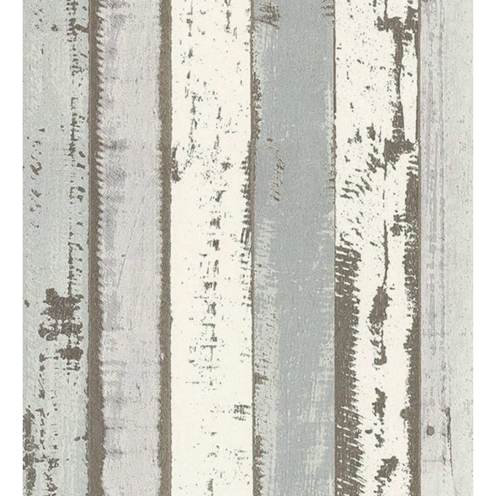 Papel pintado listones de maderas blancas decapadas estilo nórdico - Bruixes 119694