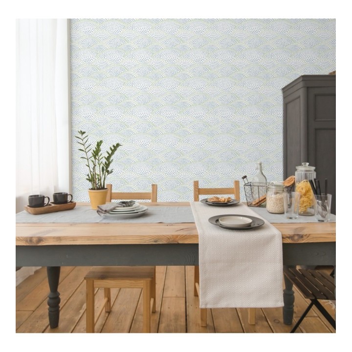 Papel pintado abstracto evocando olas del mar estilo nórdico - Nordik Curves 680589