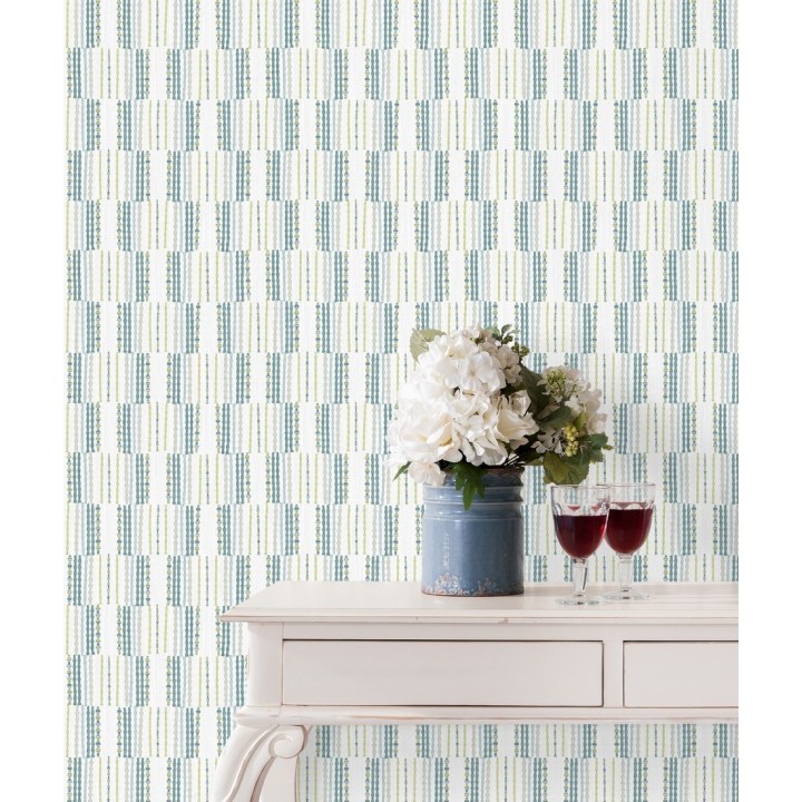 Papel pintado de lineas abstractas con textura textil - Trevor Ornaments 680591