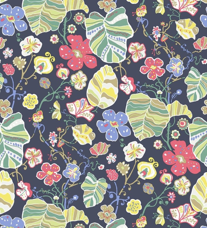 Papel pintado hojas y flores de jardín - Candy Park 680596