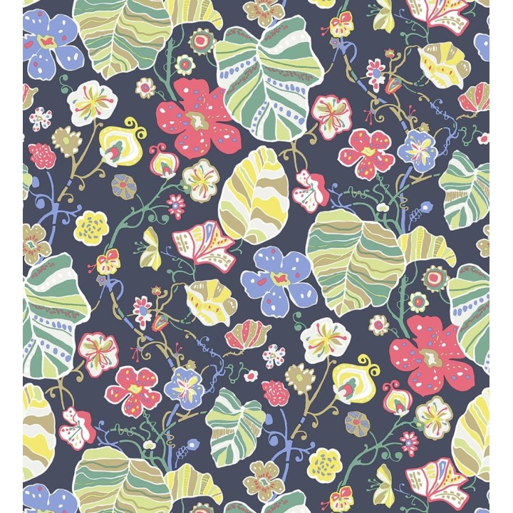 Papel pintado hojas y flores de jardín - Candy Park 680596