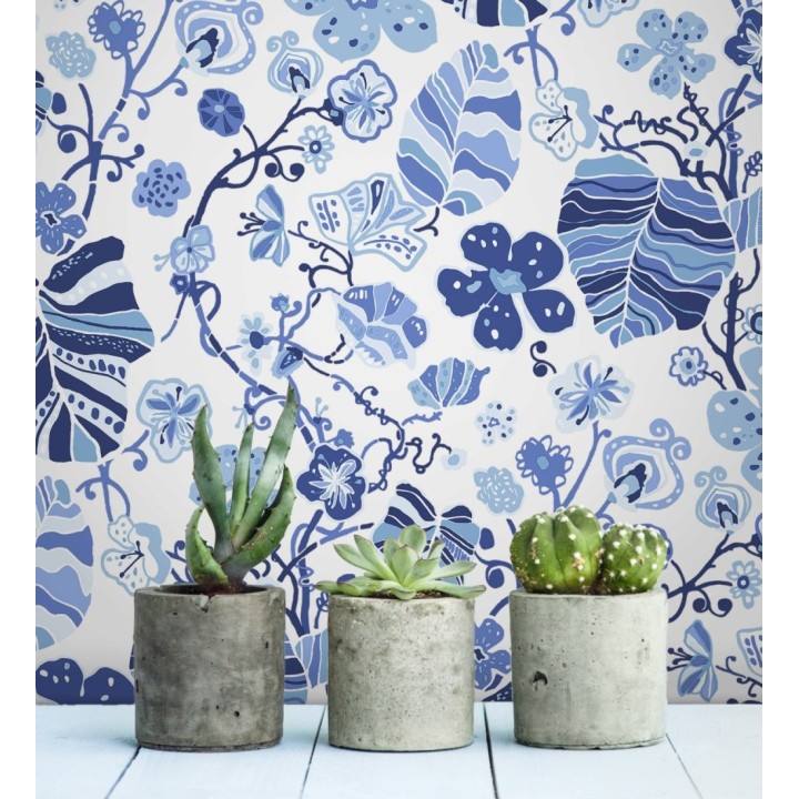 Papel pintado hojas y flores de jardín - Candy Park 680597