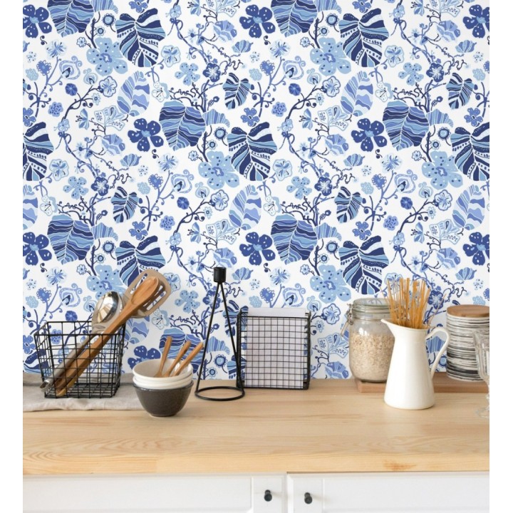 Papel pintado hojas y flores de jardín - Candy Park 680597