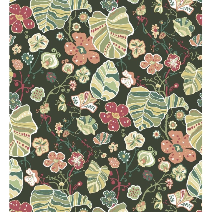 Papel pintado hojas y flores de jardín - Candy Park 680598