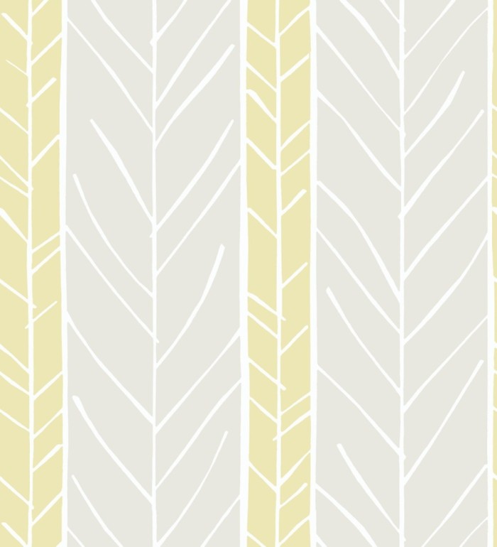 Papel pintado de rayas con dibujo de ramas estilo nórdico - Winter Forest 680605