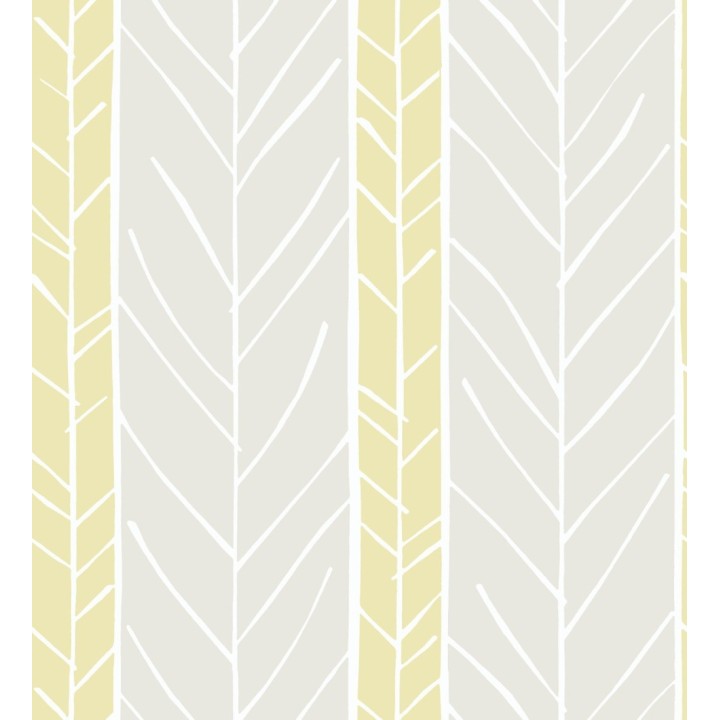 Papel pintado de rayas con dibujo de ramas estilo nórdico - Winter Forest 680605