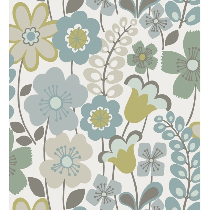 Papel pintado de flores dibujadas estilo retro - Garden Flowers 680614