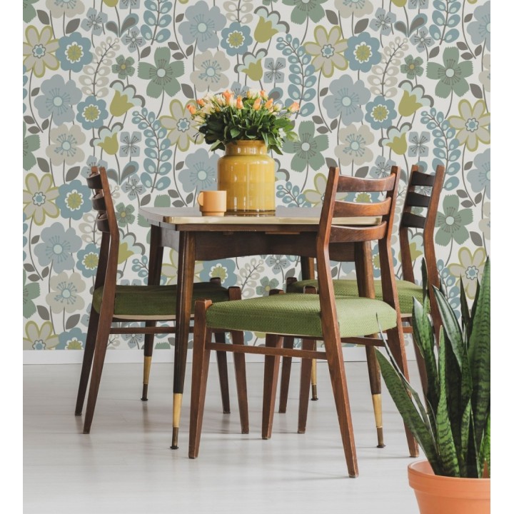 Papel pintado de flores dibujadas estilo retro - Garden Flowers 680614