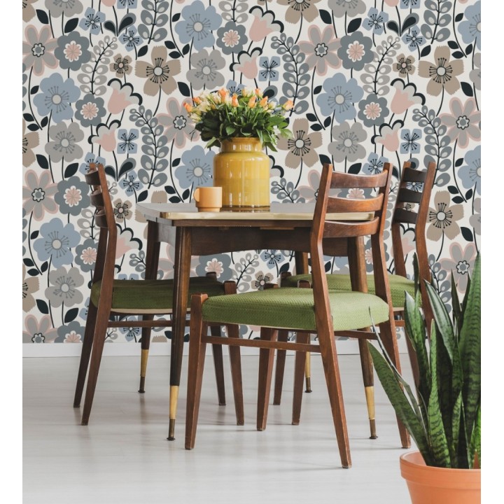 Papel pintado de flores dibujadas estilo retro - Garden Flowers 680615