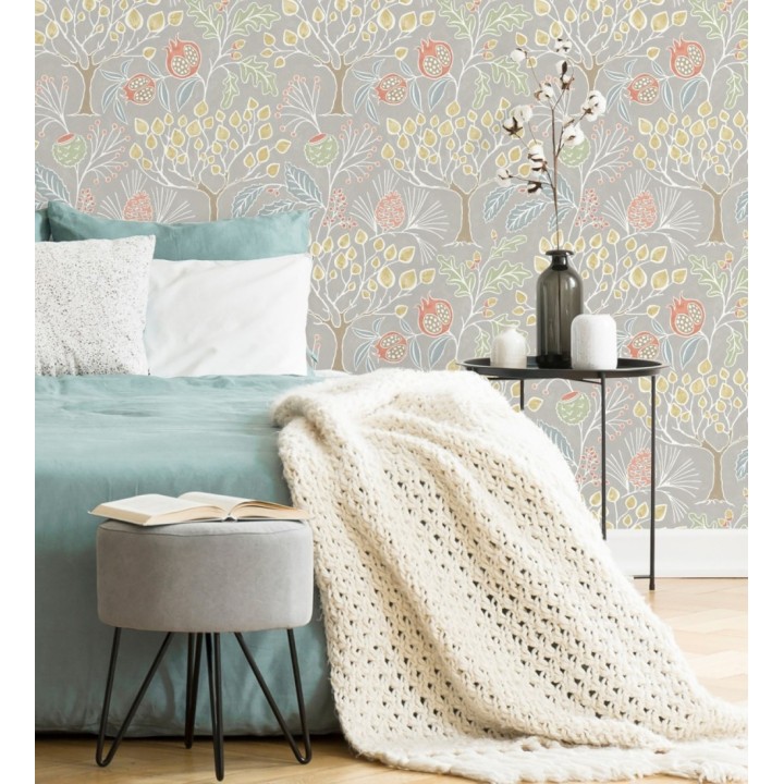 Papel pintado de frutos y árboles estilo nórdico - Kayla Forest 680616