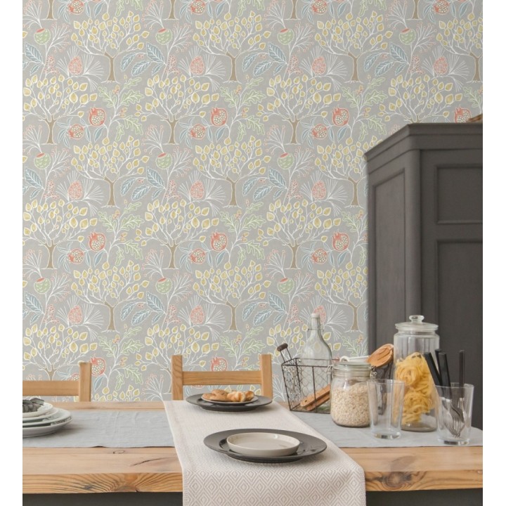 Papel pintado de frutos y árboles estilo nórdico - Kayla Forest 680616