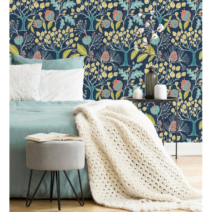 Papel pintado de frutos y árboles estilo nórdico - Kayla Forest 680617