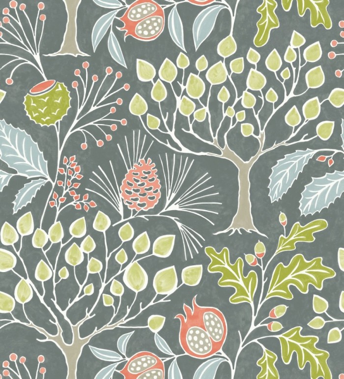 Papel pintado de frutos y árboles estilo nórdico - Kayla Forest 680618