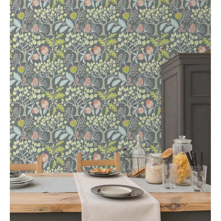 Papel pintado de frutos y árboles estilo nórdico - Kayla Forest 680618