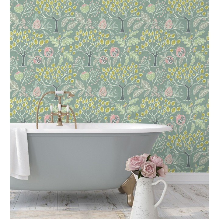 Papel pintado de frutos y árboles estilo nórdico - Kayla Forest 680619