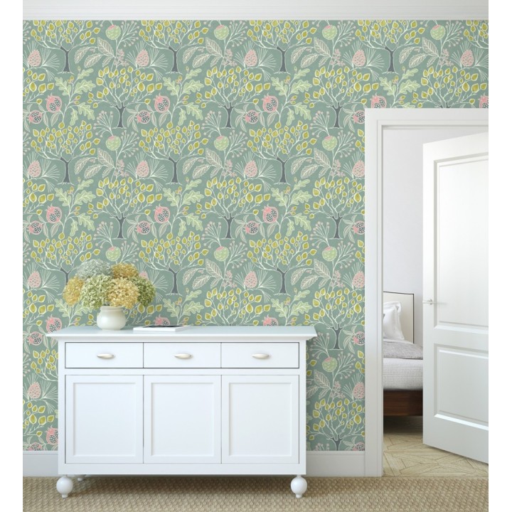 Papel pintado de frutos y árboles estilo nórdico - Kayla Forest 680619
