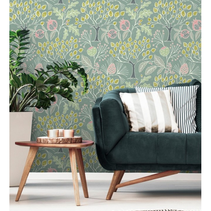 Papel pintado de frutos y árboles estilo nórdico - Kayla Forest 680619