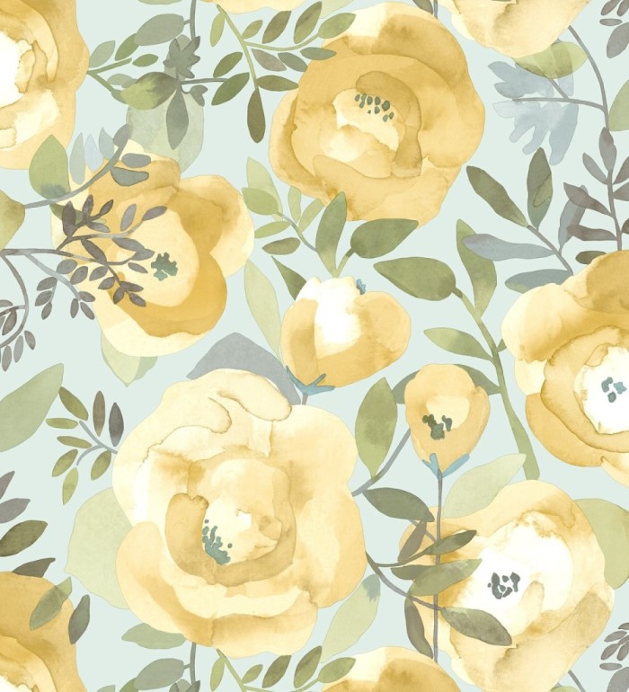 Papel pintado de flores pintadas en acuarela - Camellias Garden 680624