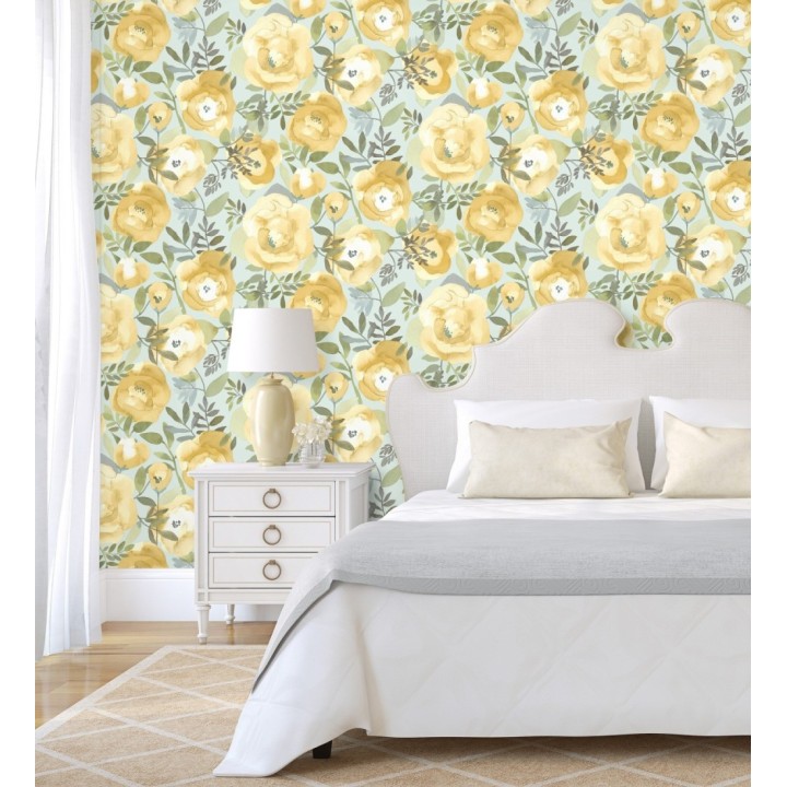 Papel pintado de flores pintadas en acuarela - Camellias Garden 680624