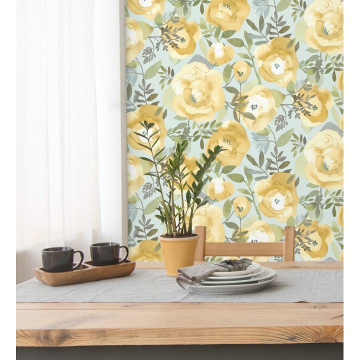 Papel pintado de flores pintadas en acuarela - Camellias Garden 680624