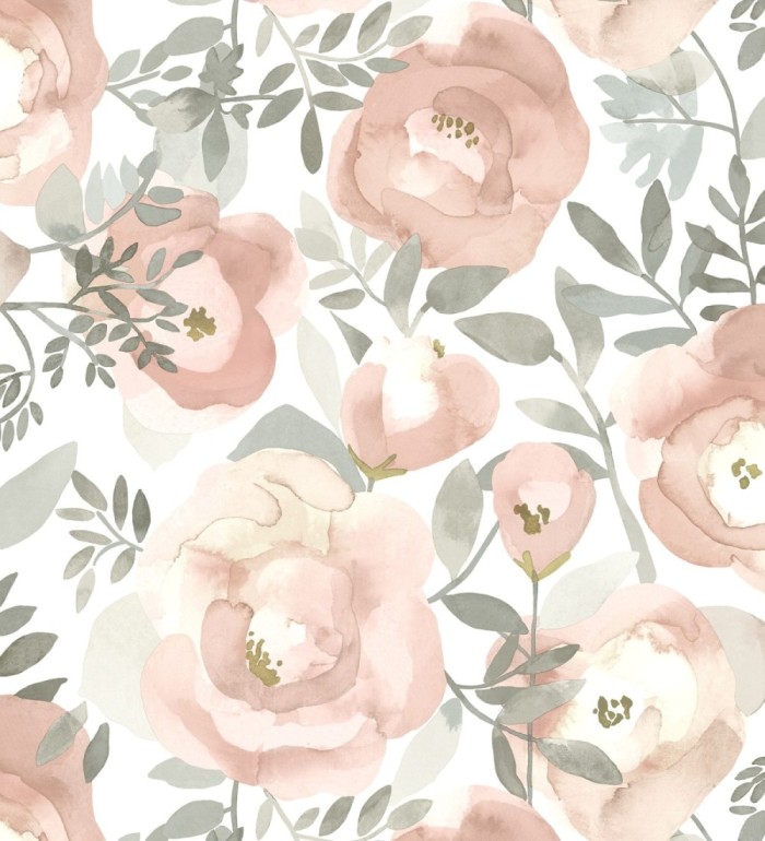 Papel pintado de flores pintadas en acuarela - Camellias Garden 680625