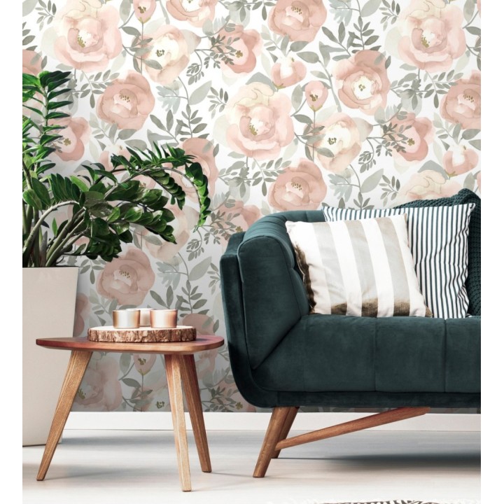 Papel pintado de flores pintadas en acuarela - Camellias Garden 680625