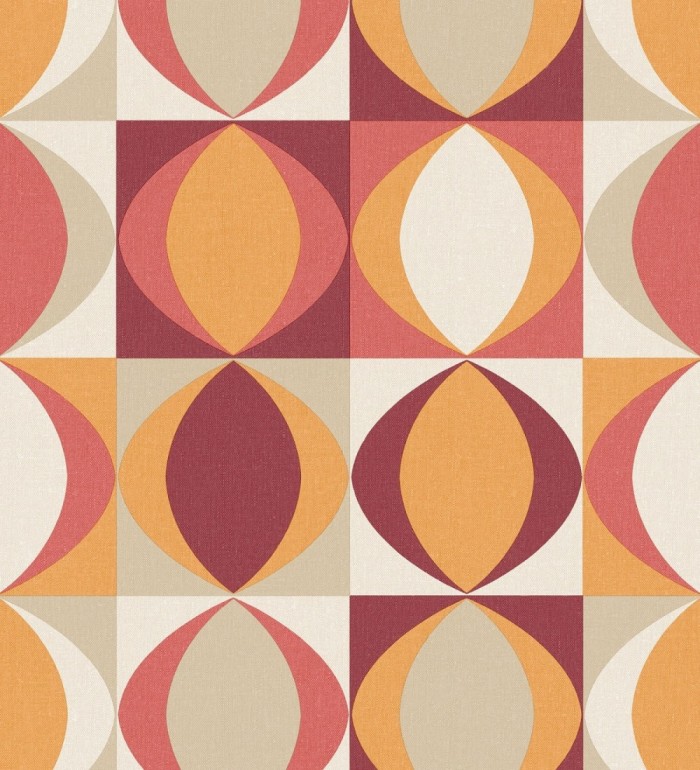 Papel pintado geométrico de estilo retro - Hedron Hall 680629