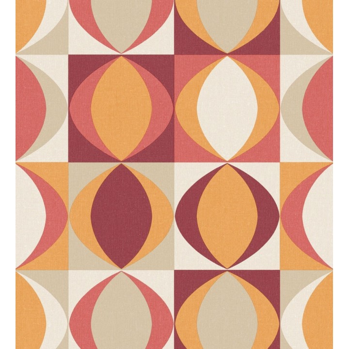 Papel pintado geométrico de estilo retro - Hedron Hall 680629