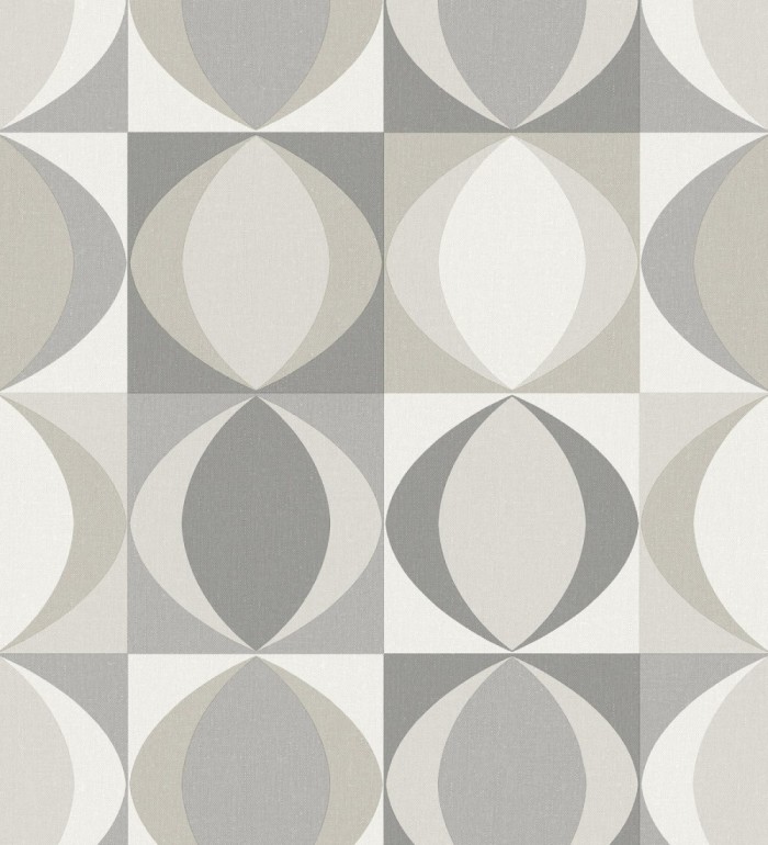 Papel pintado geométrico de estilo retro - Hedron Hall 680630