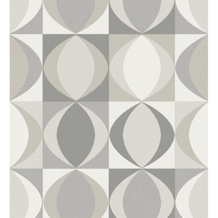 Papel pintado geométrico de estilo retro - Hedron Hall 680630