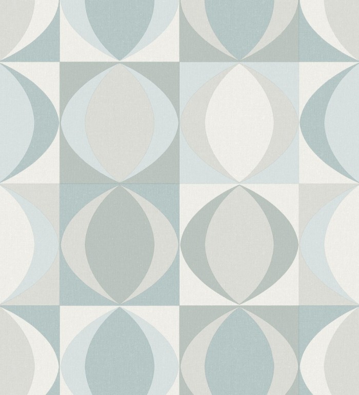 Papel pintado geométrico de estilo retro - Hedron Hall 680631