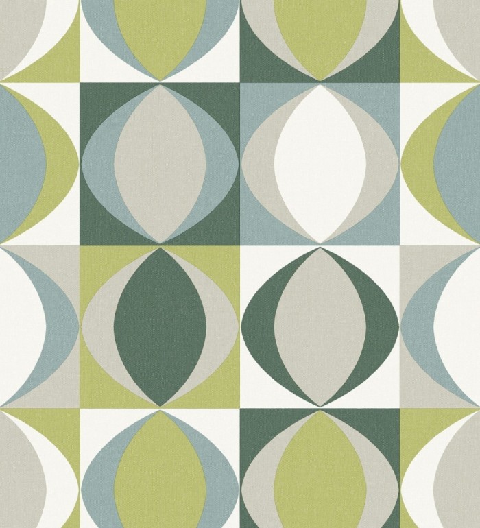 Papel pintado geométrico de estilo retro - Hedron Hall 680632