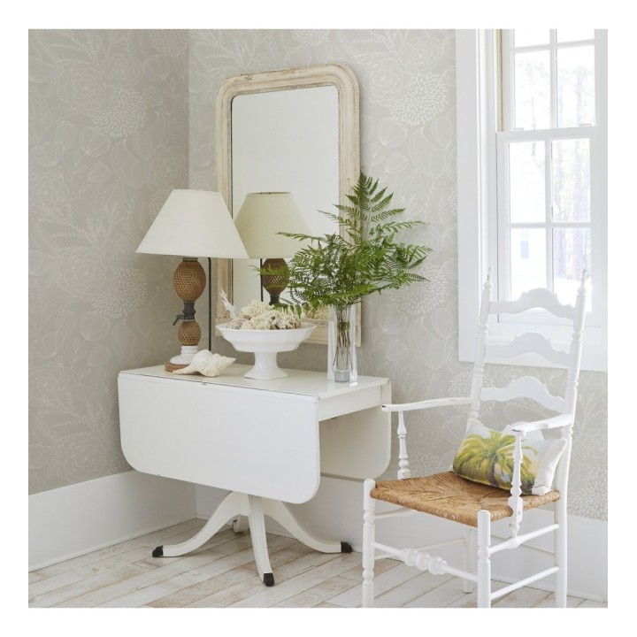 Papel pintado de flores dibujadas a trazos estilo art déco  - Morgan Flowers 680644