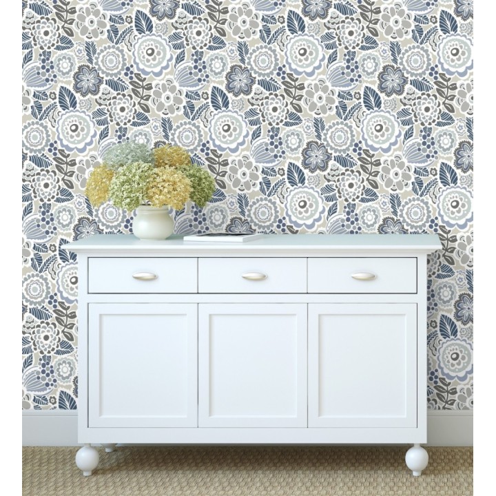 Papel pintado de flores y hojas estilo nórdico - Valley Flowers 680649