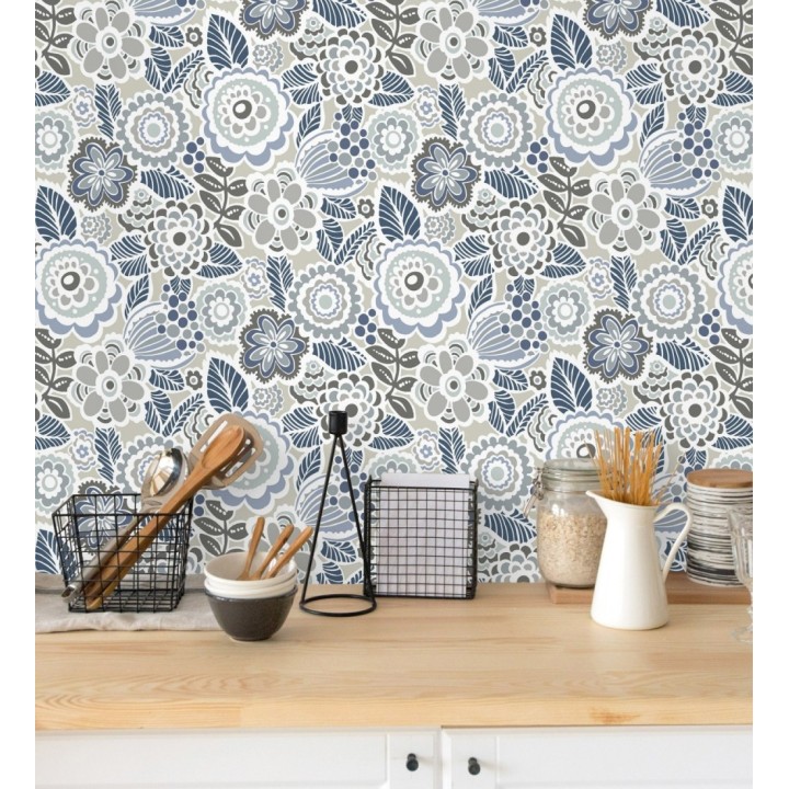 Papel pintado de flores y hojas estilo nórdico - Valley Flowers 680649