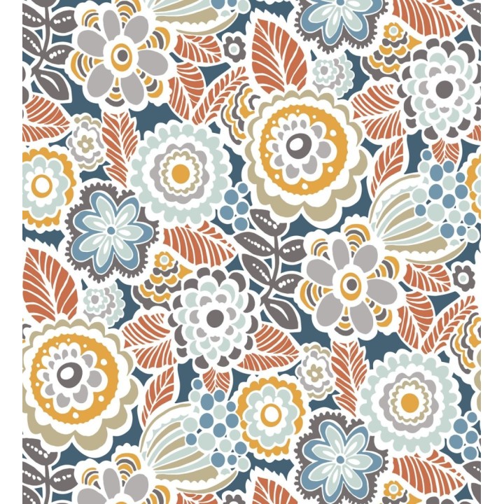 Papel pintado de flores y hojas estilo nórdico - Valley Flowers 680651