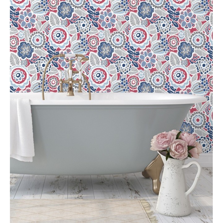 Papel pintado de flores y hojas estilo nórdico - Valley Flowers 680653