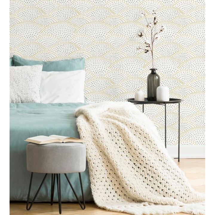 Papel pintado abstracto evocando olas del mar estilo nórdico - Nordik Curves 680654