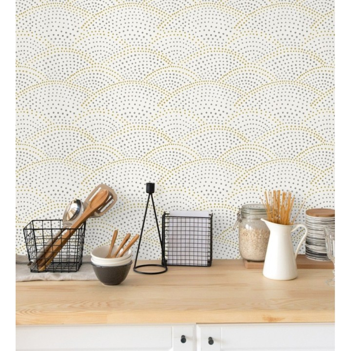 Papel pintado abstracto evocando olas del mar estilo nórdico - Nordik Curves 680654