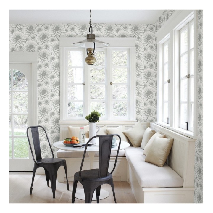 Papel pintado flores de dalias estilo nórdicos - Morris Flowers 680662