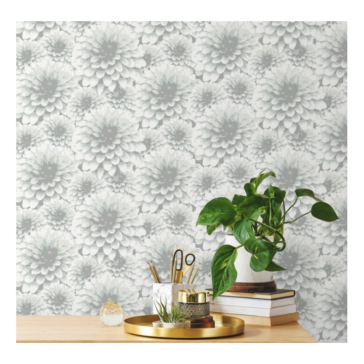 Papel pintado flores de dalias estilo nórdicos - Morris Flowers 680662