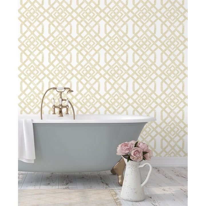 Papel pintado de celosías con dibujo geométrico estilo nórdico - Royal Wells 680689