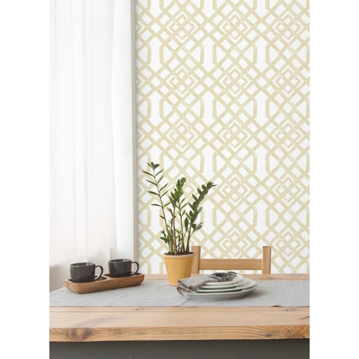 Papel pintado de celosías con dibujo geométrico estilo nórdico - Royal Wells 680689