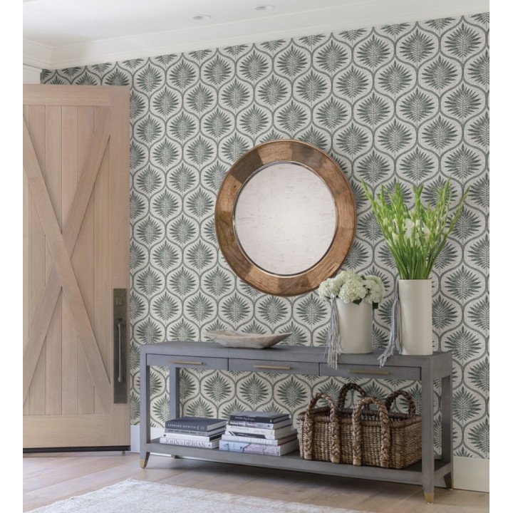 Papel pintado damasco con dibujo de hojas - Forest Ornaments 680700