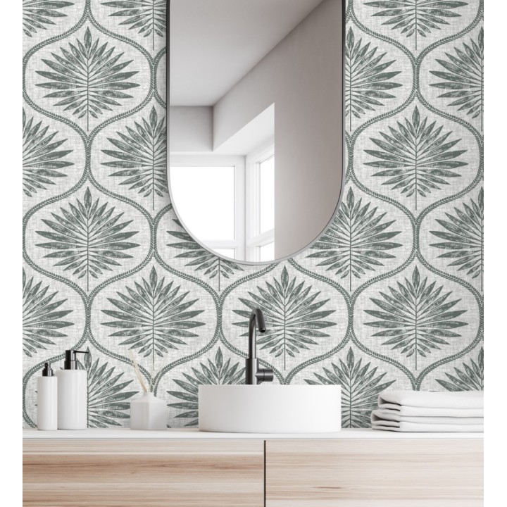 Papel pintado damasco con dibujo de hojas - Forest Ornaments 680700