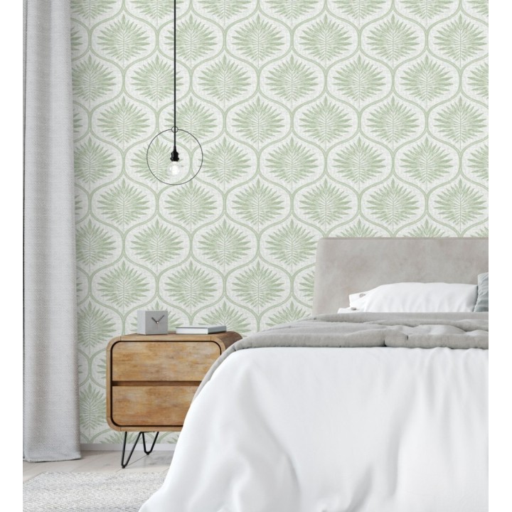 Papel pintado damasco con dibujo de hojas - Forest Ornaments 680701