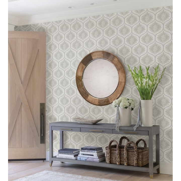 Papel pintado damasco con dibujo de hojas - Forest Ornaments 680702