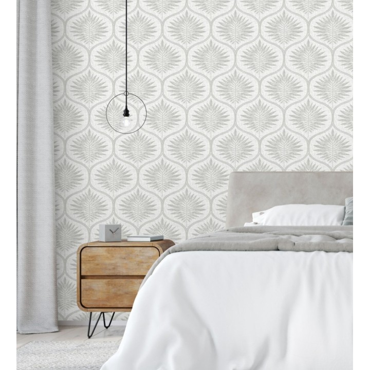 Papel pintado damasco con dibujo de hojas - Forest Ornaments 680702